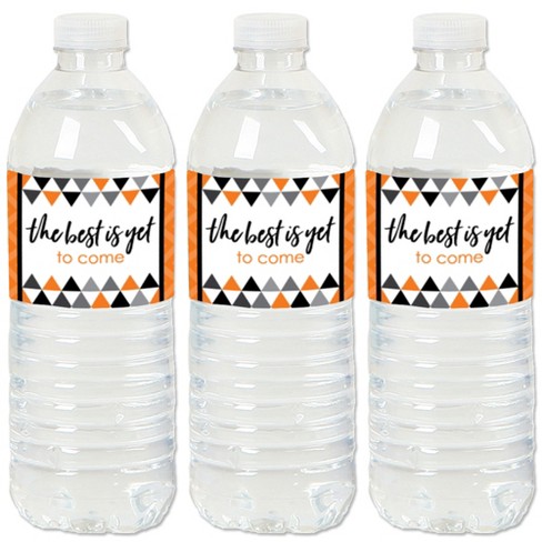 Big Dot of Happiness Orange Graduation Party Water Bottle Sticker Labels - Set of 20 - image 1 of 4