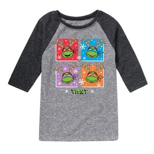 Boys' - Teenage Mutant Ninja Turtles - Reindeer Turtles Raglan Graphic T-Shirt - 1 of 4
