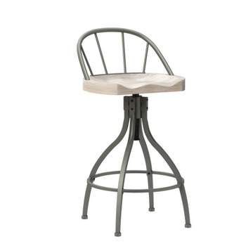 Worland Metal Adjustable Height with Back Swivel Stool - Hillsdale Furniture