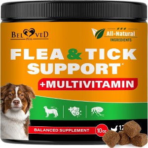 Beloved Pets Flea & Tick Support + Complex Multivitamin Soft Chews for Skin & Coat Supplement for Dogs, 10 Oz - 1 Pack - 1 of 4