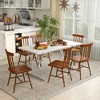 Resenkos Set of 4 Farmhouse Spindle Back Dining Chairs in Solid Rubberwood, - 2 of 4