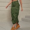 Clearlove Women Long Cargo Skirt Loose Maxi Skirts for Women Drawstring High Waist Maxi Cargo Skirt with Pockets Black - 4 of 4