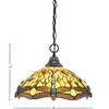Toltec Lighting Any 1 - Light Pendant in  Dark Granite with 16" Amber Dragonfly Art Glass Shade - 2 of 2