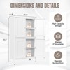 Mlezan 43" Metal Pantry Cabinet: White , 4 Doors, 2 Adjustable Shelves. Tall Storage for Kitchen, Living Room, or Dining Room, Home - 2 of 4