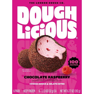 Doughlicious Chocolate Raspberry Frozen Cookie Dough & Gelato Bites - 7.2oz/6ct