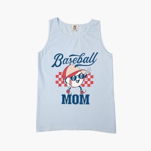 Simply Sage Market Women's Baseball Mom Checkered Garment Dyed Heavy Weight Tank - 1 of 3