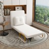 GDFStudio Lucy Modern Foldable Convertible Linen Upholstered Chair Bed with Adjustable Backrest and Pillow - 2 of 4