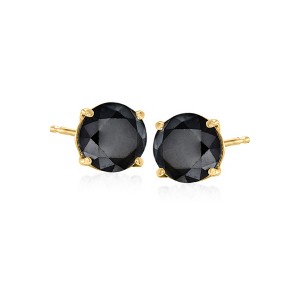 Ross-Simons 2.00 ct. t.w. Black Diamond Stud Earrings in 14kt Yellow Gold - 1 of 4