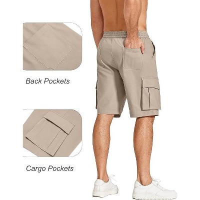 COOFANDY Men's Cargo Shorts Casual Cotton Drawstring Short Elastic Waist Work Shorts with Multi Pockets