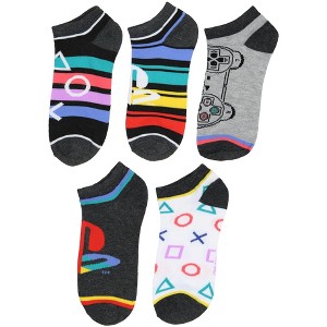 PlayStation Socks Video Game Console 5 Pack Adult No Show Ankle Socks - 1 of 4