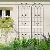 MAYEERTY 2 Pack Metal Garden Trellis 86.7 x 19.7 Inch Rustproof Climbing Plants Support Black Outdoor Flower - 2 of 4