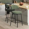 WestinTrends Alexandria Modern Upholstered Faux Shearling Fabric Counter Height Bar Stools with Back (Set of 2 - 2 of 4