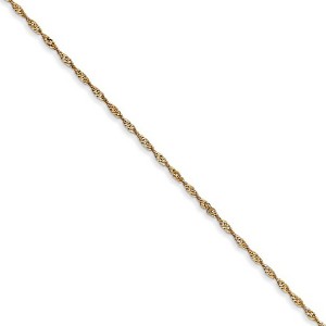 Black Bow Jewelry 1mm, 14k Yellow Gold, Singapore Chain Necklace - 1 of 4