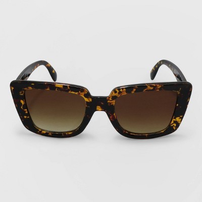 Women's Animal Print Cat Eye Plastic Sunglasses - A New Day™ Brown