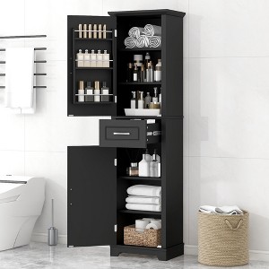 PAGED Storage Cabinet Modern Bathroom Organizer with 2 Drawers, Adjustable Shelves and Door Shelves, Freestanding Storage Unit for Room - 1 of 4