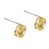 Slickblue Women’s Goldtone or Silvertone Cubic Zirconia Stud Earrings, 1.54 Carat, 18k Gold/Rhodium Plating - 2 of 3