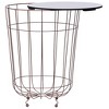 vidaXL Coffee Table Gold, White Metal, MDF 15.7 in across - 2 of 4
