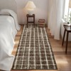 Runner Rug Washable Non Slip Kitchen Rugs Geometric Checkered Print ， Modern Throw Carpet for Home Office - 2 of 4