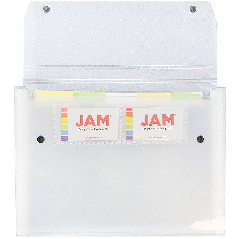 JAM Paper 9" x 13" 6 Pocket Plastic Expanding File Folder with Snap Closure - Letter Size - Clear, 4 of 6