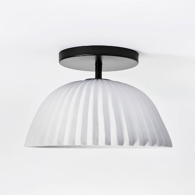 Photo 1 of Scalloped Semi-Flush Mount Ceiling Light Black - Threshold designed with Studio McGee