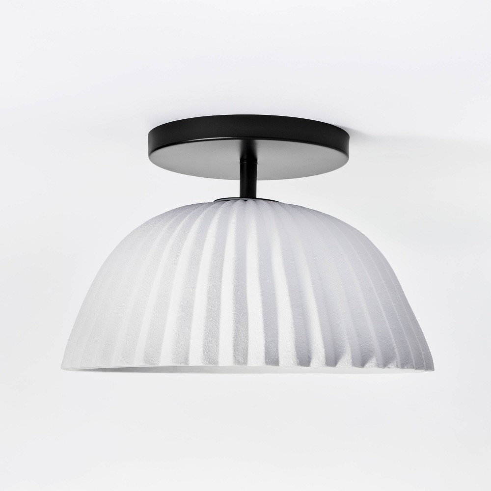 Scalloped Semi-Flush Mount Ceiling Light Black - Threshold designed with Studio McGee