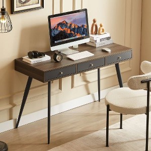 CENGHU Mid Century Modern Computer Desk with USB Ports, Power Outlet & Drawers, Multifunctional Home Office Desk, Writing Study Desk with Drawers - 1 of 4