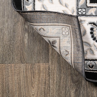 Elegant Cottage-Style Gray and Ivory Synthetic Area Rug