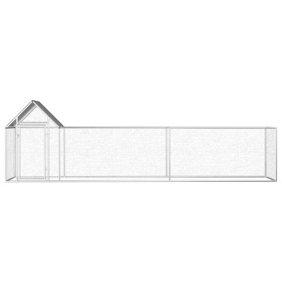 vidaXL Chicken Coop Silver Galvanized steel 16.4 x 3.3 x 4.9 ft Durable