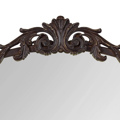 Arendahl Vintage Bronze Arched Wall Mirror with Garland Crown