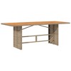vidaXL Patio Table with Glass Top Brown 74.8"x31.5"x29.1" Poly Rattan - 2 of 4
