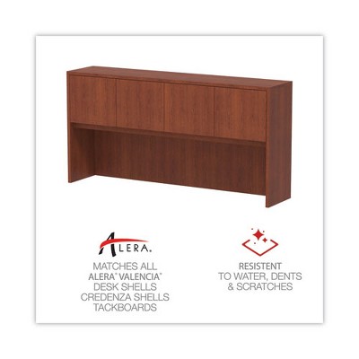 Medium Cherry Woodgrain Laminate Office Hutch with Doors