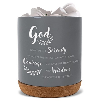 Elanze Designs Serenity Prayer Grey X-Large Cork Bottom, Kitchen Counter, Ceramic Stoneware, Coffee, Tea and Hot Chocolate, Machine Brewing, K Capsule