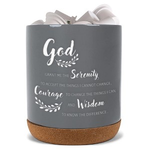 Elanze Designs Serenity Prayer Grey X-Large Cork Bottom, Kitchen Counter, Ceramic Stoneware, Coffee, Tea and Hot Chocolate, Machine Brewing, K Capsule - 1 of 4
