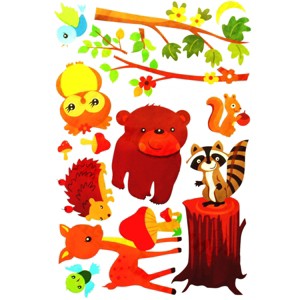 Slickblue Animals' New Friends Vinyl Wall Art - Easy-to-Apply Stickers for Fun and Friendly Kids' Spaces - 1 of 3