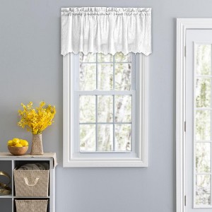 Ellis Curtain Portland Crushed Taffeta Rod Pocket Valance - 48x15", White - 1 of 4