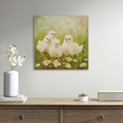Adorable Chicks Motif Canvas Wall Art – Whimsical and Heartwarming Addition to Any Nursery or Home