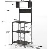 Bakers Rack,Small Coffee Bar Cart,Microwave Stand With 10 Hooks,4 Tiers Kitchen Storage Shelf Rack for Spices, Pots, Appliance Organizer - 2 of 4