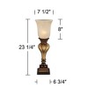 Regency Hill Traditional Accent Table Lamp 23 1/4" High Gold Uplight Alabaster Glass Shade for Bedroom Living Room Nightstand - 4 of 4