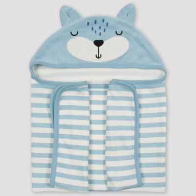 Gerber Baby Boys' Fox Bath Wrap - Blue