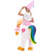 Joyfy Adult Halloween Unicorn Inflatable Costume Funny Ride-On Unicorn Inflatable Costume for Adults - 3 of 4