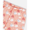 Deux par Deux Girl Organic Cotton Tank Top and Shorts Pajama Set Rainbow on Light Coral - 3 of 3