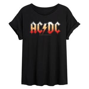 Women's - ACDC - Gradient Logo -Womens Oversized Graphic T-Shirt Oversized Graphic T-Shirt - 1 of 4