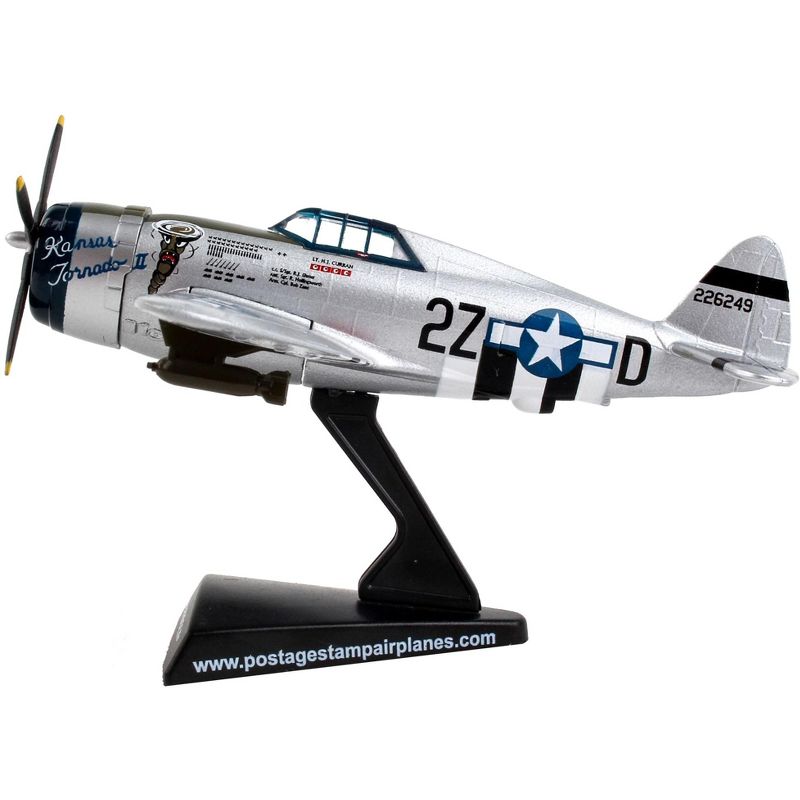 Republic P-47 Thunderbolt Fighter Aircraft "Kansas Tornado II" USAF 1/100 Diecast Model Airplane by Postage Stamp, 2 of 7