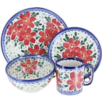 Blue Rose Polish Pottery Vena Dinnerware (4 PC)