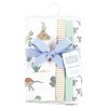 Hudson Baby Infant Boy Cotton Flannel Burp Cloths, Boy Dino World 4-Pack, One Size - 2 of 4