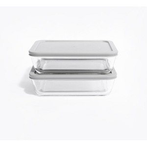 Dura Culina® 4pc 6.5-Cup Size Rectangular Stackable Glass Food Container Set - 1 of 4