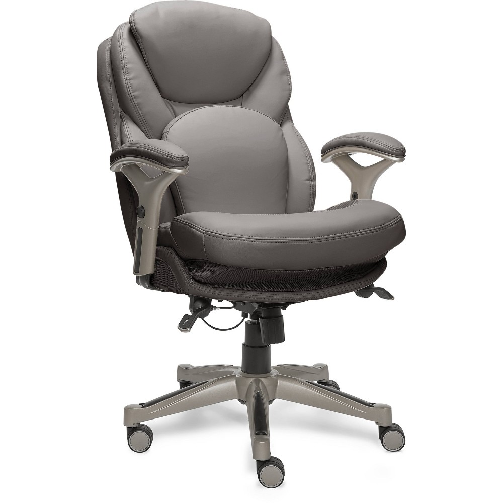 Serta - Works Bonded Leather Executive Chair - Gray