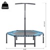 4.5ft Exercise Trampoline, Portable & Foldable Fitness Trampoline Rebounder with 3-Level Adjustable T-Bar, Great for Adults Kids Working Out - 3 of 4