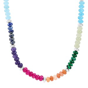 Silpada 'Colored In' Sterling Silver Mixed Stones Beaded Necklace, 18" + 2" (6mm) - 1 of 4