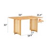 FURNIinspire Dining Tables Country Retro Wood Dining Room Table, Modern Rattan Dining Table, Multifunctional Table, Brown, 59"*35.4"*30" - 3 of 4